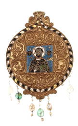 Antique Late Byzantine /Medieval Gold & Enamel Ornament Medallion.