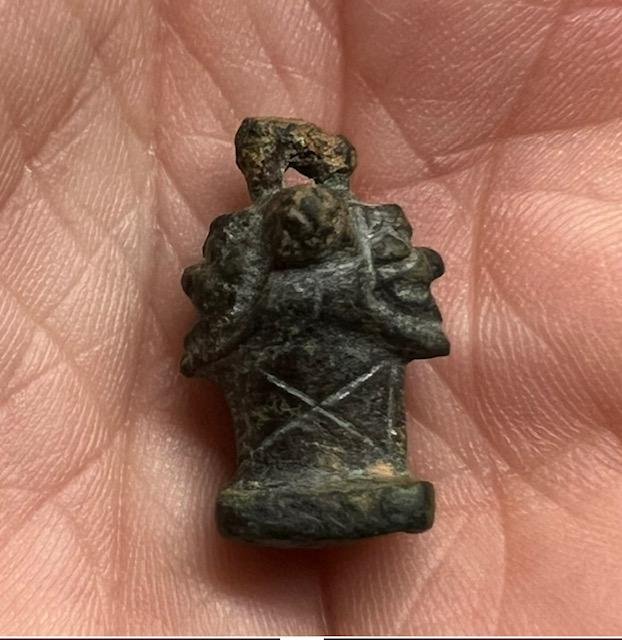 Near Eastern Double-Sided Pazuzu Head Amulet . (1 of 3)