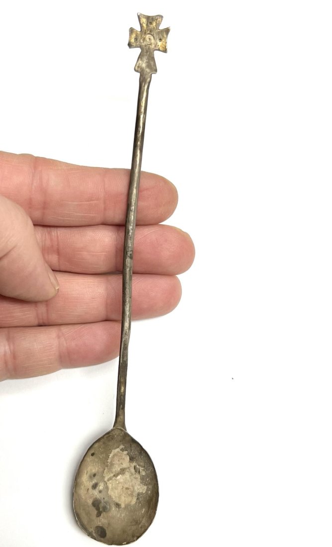 Byzantine Silver Spoon with Cross. (1 of 3)