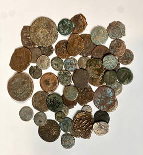 Lot of 50 Ancient Byzantine Bronze Coins.: Lot of 50 Ancient Byzantine Bronze Coins.