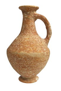 Roman/ Holy Land pottery jug.: Roman red pottery jug, Holy Land, 1st - 3rd Century AD, Size: 14 cm x 8 cm, Provenance: Ex NJ Collection.