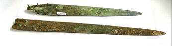 Lot of 2 Ancient Luristan  Bronze Blades.