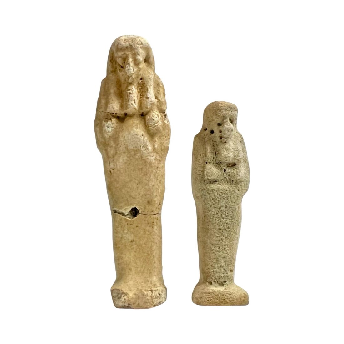2 Egyptian Late Dynastic Faience Ushabtis. (1 of 2)