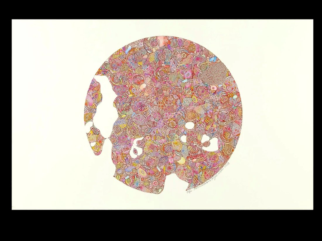 Abstract Mosaic Painting By Ting Lin Hu Minimalist Artwork 2013 Unframed, (1 of 6)