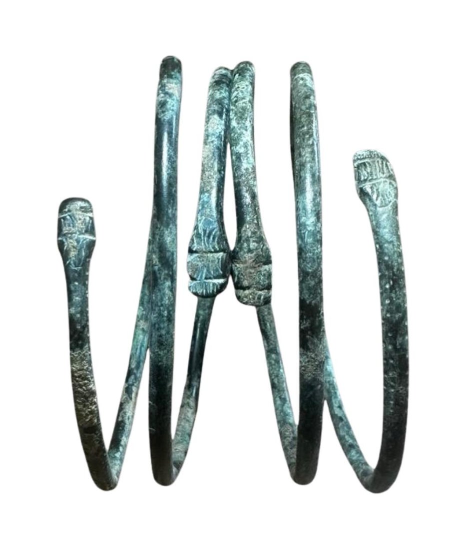 Pair of Ancient Roman Bronze Snake bracelets. (1 of 4)