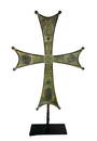 Ancient Byzantine Bronze Flat Hammered Ceremonial Cross.