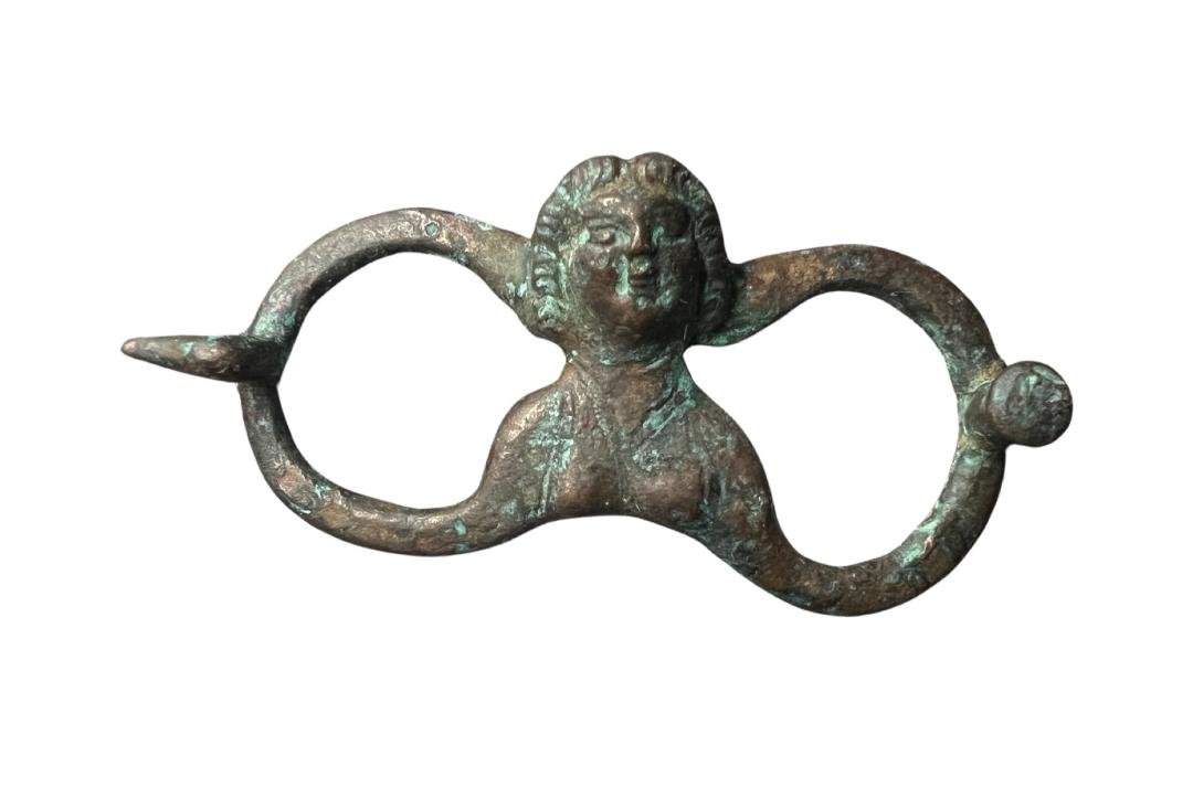 Roman Bronze Figure Buckle. (1 of 3)