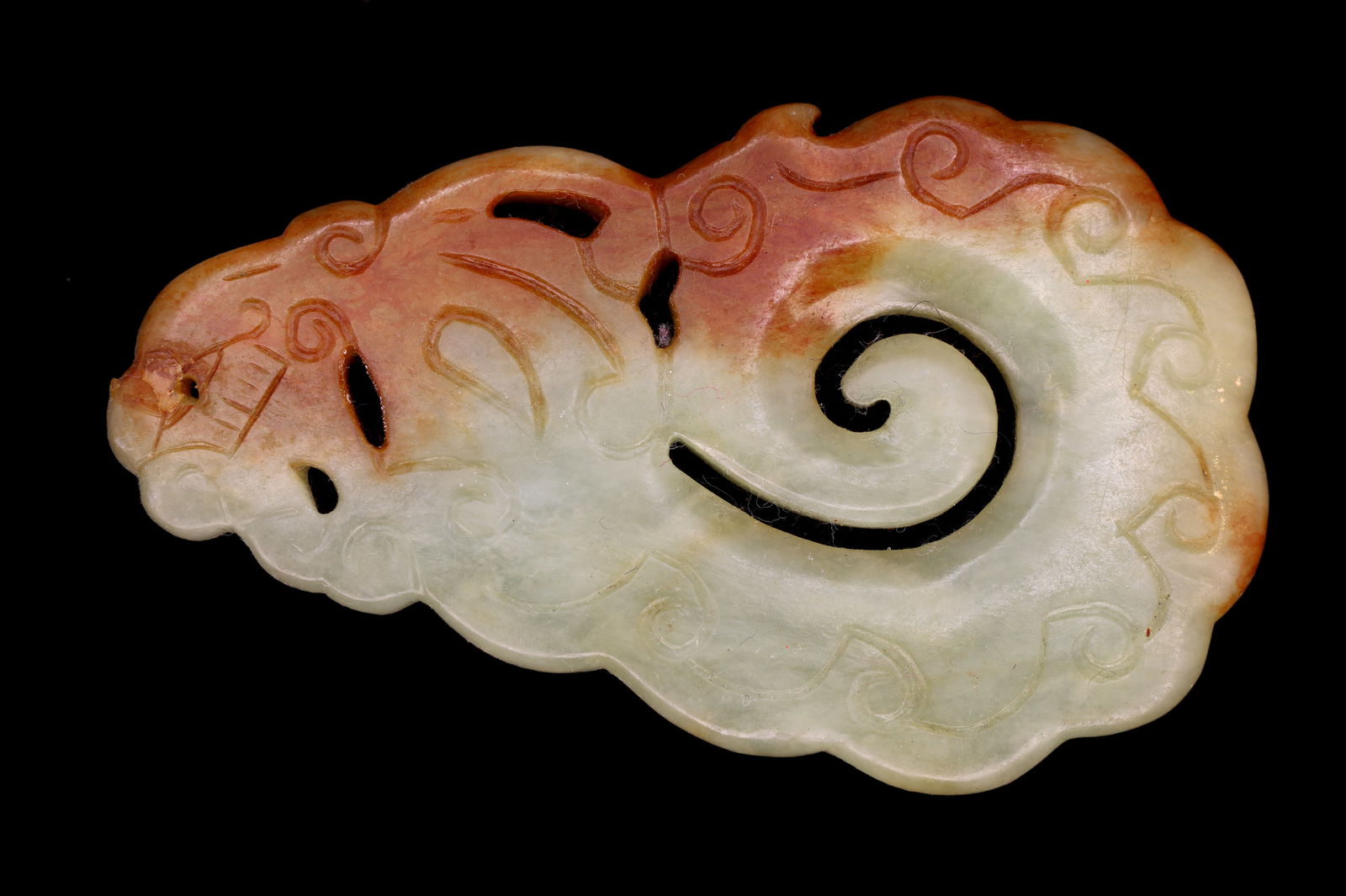 Oriental Asian Carved Jade Abstract Flat Slab Figure, Collectibles, Chinese Art (1 of 3)