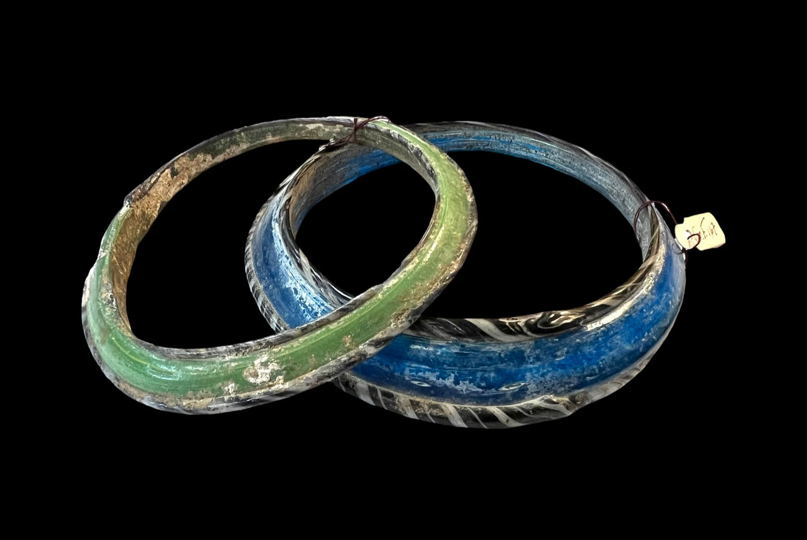 A pair of ancient Roman glass bracelets. (1 of 4)