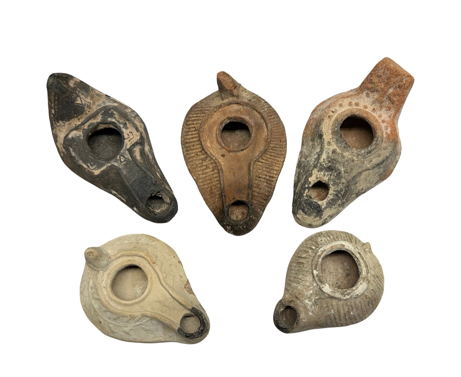 Group of 5 Ancient Roman Terracotta Oil lamps. (1 of 3)