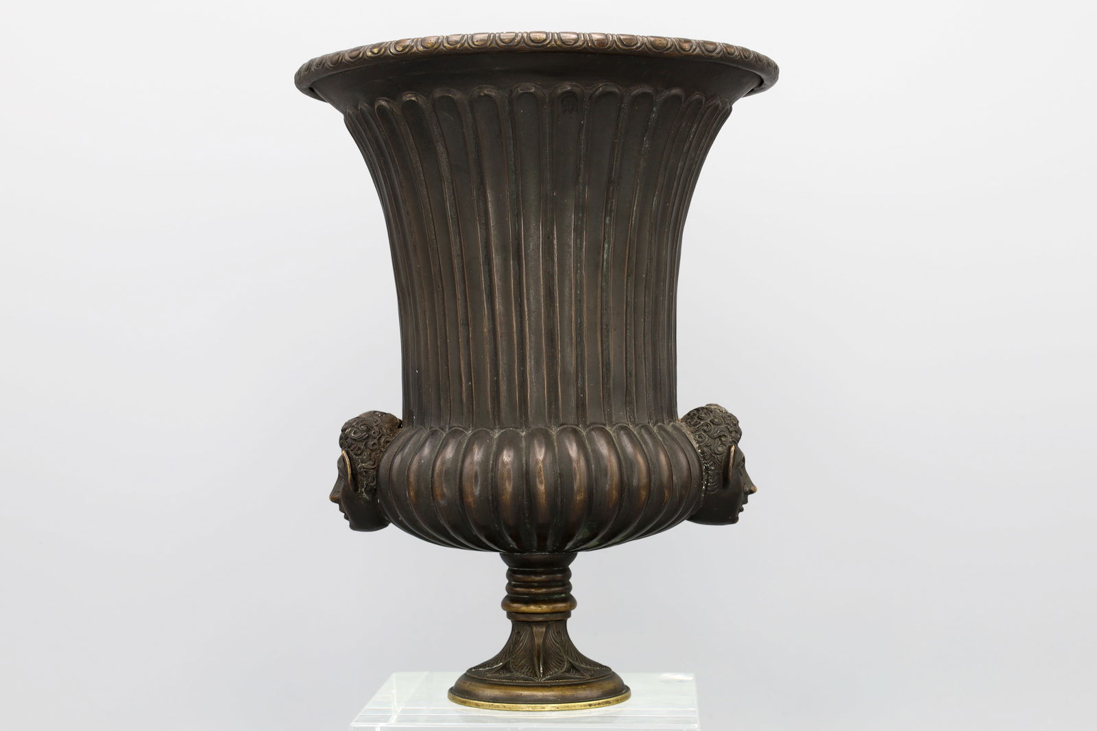 Neoclassical Bronze Base, Greek Calix Krater, Privately Commissioned In Germany 1927: This Bronze Vase Was Created In The Style Of An Ancient Greek Calyx Krater And Commissioned In Commemoration Of A Family By The Name Of Job. The Underside Of The Foot Reads, Zur Erinnerung An Familie