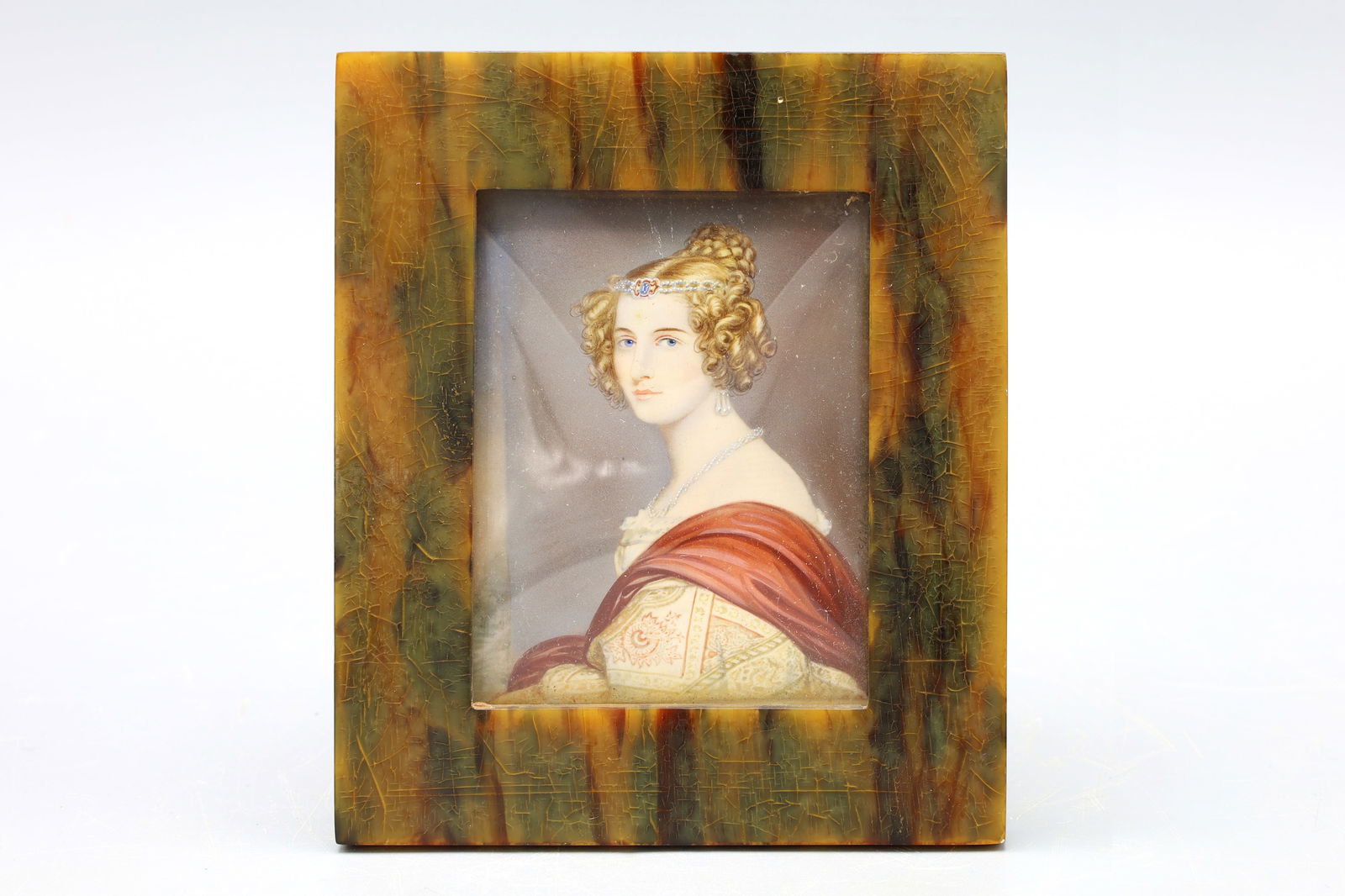 Amalie von Schintling, Antique Victorian Miniature Painting Framed, Circa 1900s (1 of 4)