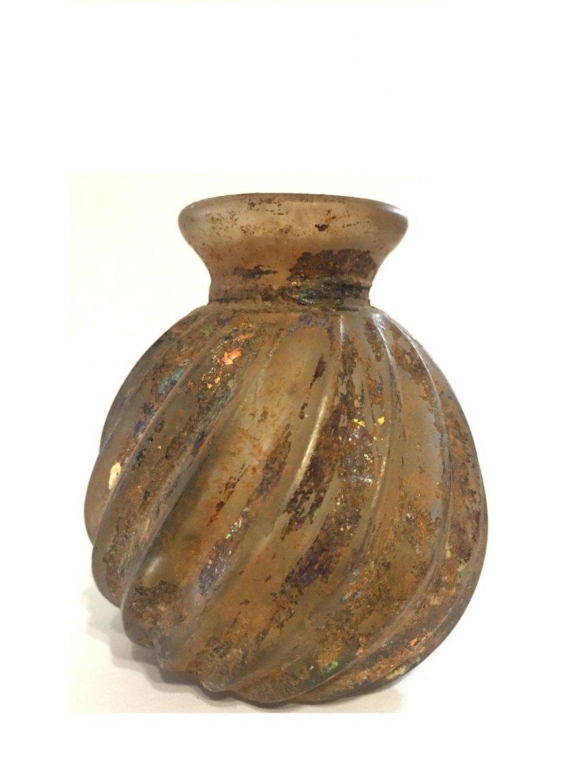 Ancient Islamic glass Jar . (1 of 2)