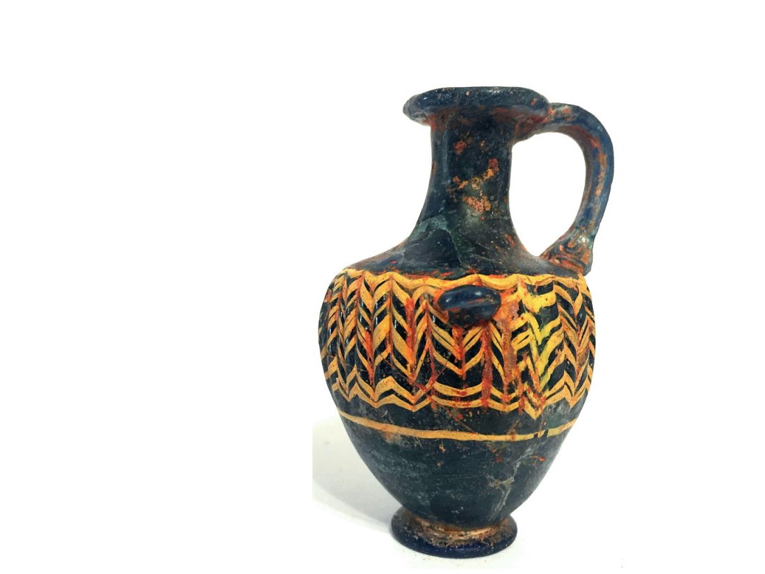 Greek Mosaic Glass Jug . (1 of 3)