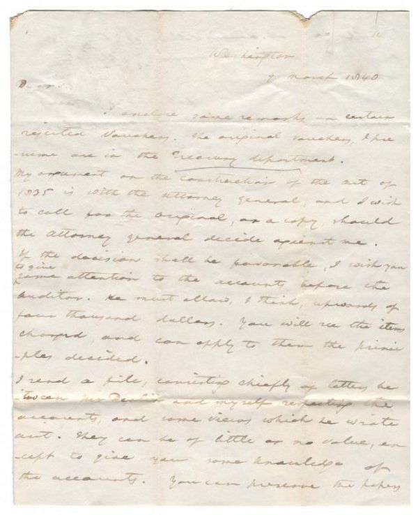 JOHN McLEAN: My argument on the construction of the act of 1835 is with the attorney general, and I wish to call for the original, or a copy, should the attorney general decide against me."JOHN McLEAN (1785 " 1861