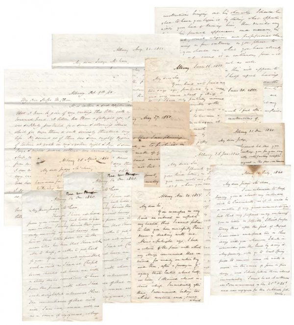 AN ARCHIVE OF 11 LETTERS TO JOHN McLEAN: WILLIAM BUELL SPRAGUE (1795-1876) Presbyterian clergyman and complier of a comprehensive biographical diction of leader American Protest Christian ministers, Annals of the American Pulpit. Group of el