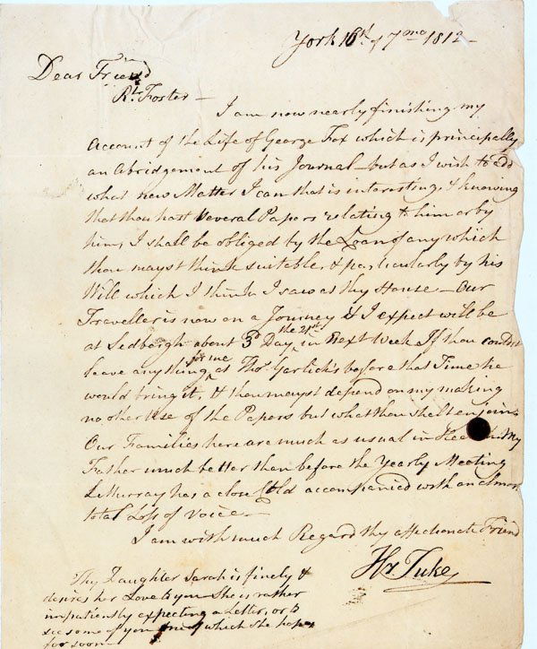 FAMOUS QUAKER HENRY TUKE: HENRY TUKE(1755-1814) co-operated with his father in the reforms at the Retreat asylum in York, England. He was the author of several moral and theological treatises which have been translated into Ge