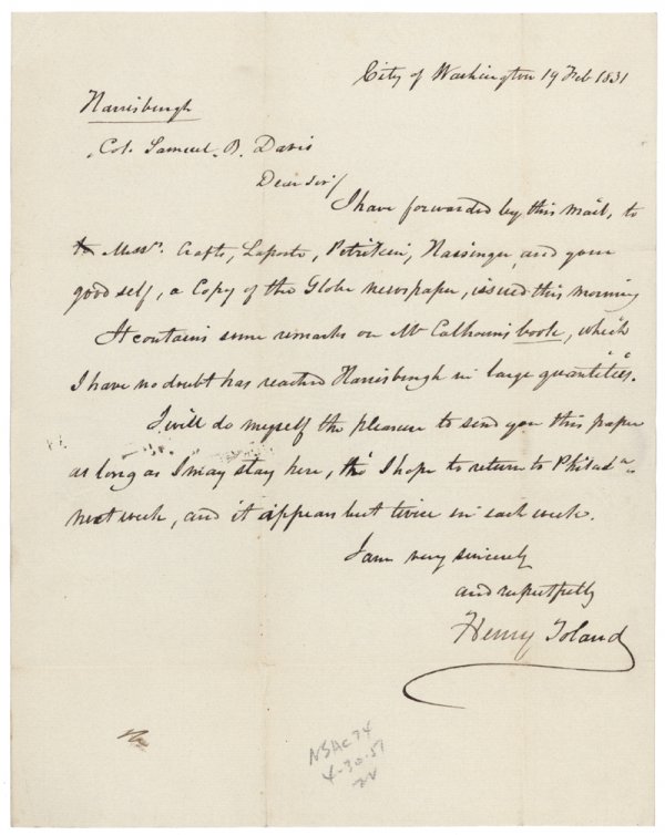 MR CALHOUNS' BOOK: MR CALHOUNS' BOOK COLONEL SAMUEL B. DAVIS: Valiant officer in the War of 1812, creating "the means of defense" when the British tried to blockade Delaware Bay; Member of the Pennsylvania House of Repr
