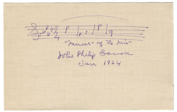 John Philip Sousa: JOHN PHILIP SOUSA(1854-1932). Composer; Bandmaster. Sousa composed many styles of music, but his primary fame rests on his marches such Stars and Stripes Forever, of which he wrote over 100. AMQS. 5 1