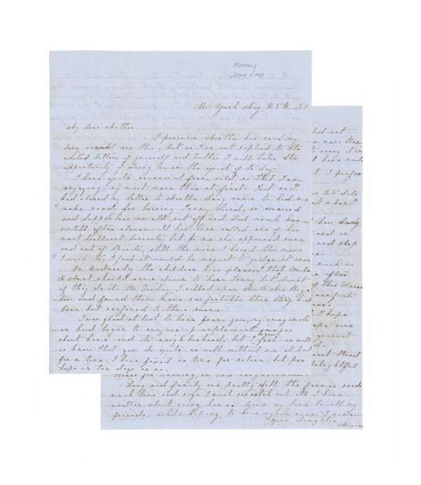 NEWS OF LINCOLN'S ASSASSINATION REACHES GLASGOW: In the postscript of a two page letter to the U.S. based Singer Manufacturing Company, a Scottish merchant laments, "We have read with the utmost horror the dastardly assassination of your late lament