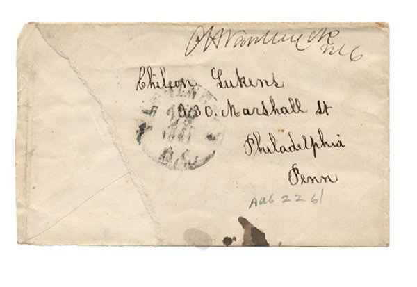 Charles H. Van Wyck Congressional Free Frank: 5 ¼" x 3 ¼". Addressed to Chileon Lukens, 930 Marshall St., Philadelphia, Penn. Free Franked by C.H. Van Wyck, M.C. CHARLES HENRY VAN WYCK (1824 - 1895) Representative from New York and a Senator fr