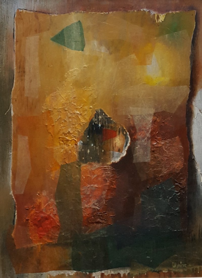 HAROLD LAYNOR signed Oil/Mixed Media on Board, The Hole (1 of 7)