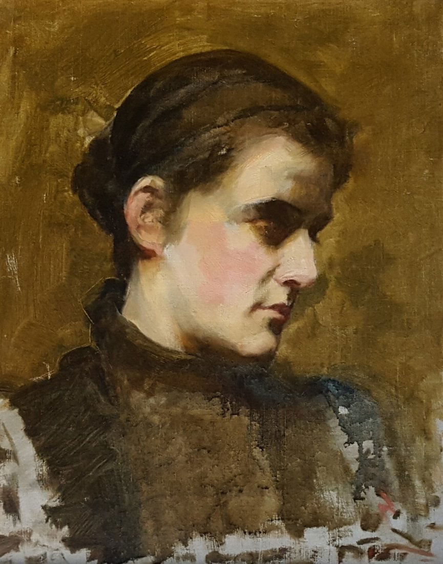 YOUNG WOMAN O/C Portrait Artist Unknown (1 of 6)