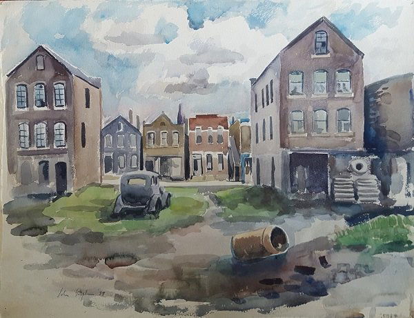 JOHN STEPHAN Cityscape Watercolor 1939 (1 of 7)