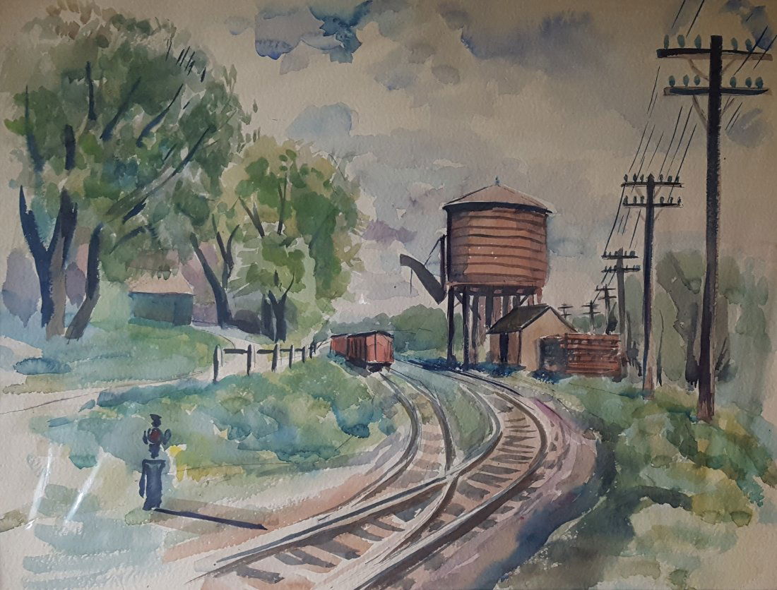 WPA Watercolor   The Crossing   1930 (1 of 5)