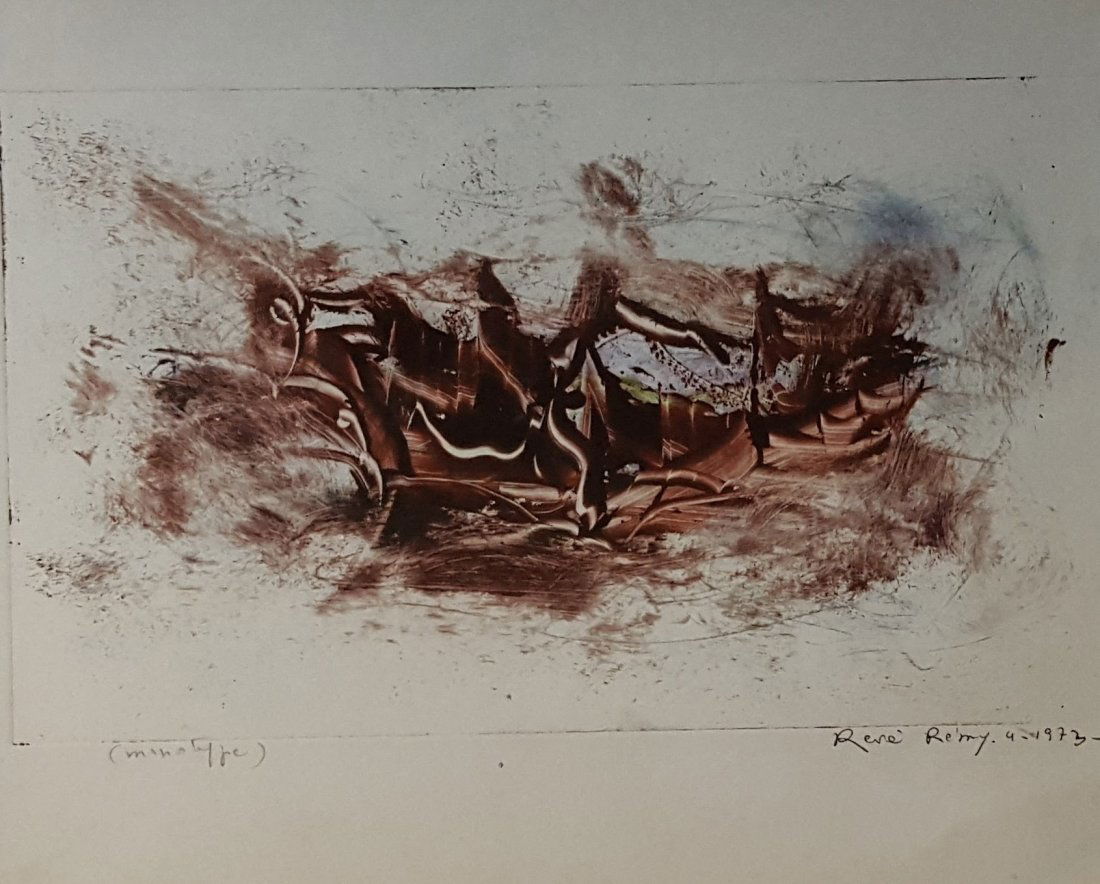 REMY Abstract Monotype Framed 1973 (1 of 5)