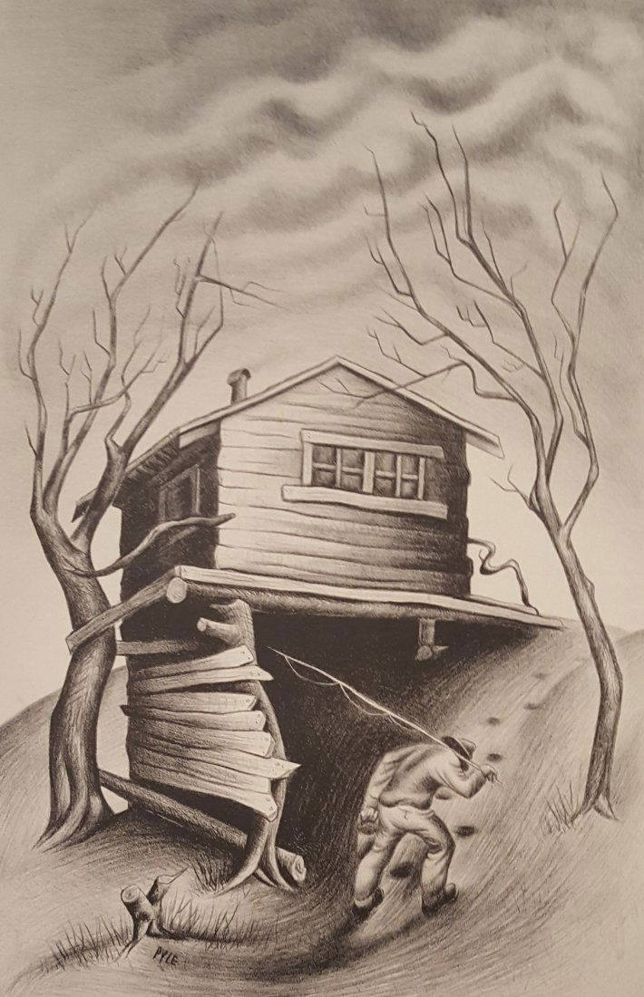 AARON PYLE Litho from T.H. Benton's Estate (1 of 6)