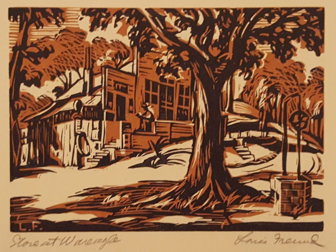 LOUIS FREUD Woodcut "Store at War Eagle" (1 of 3)