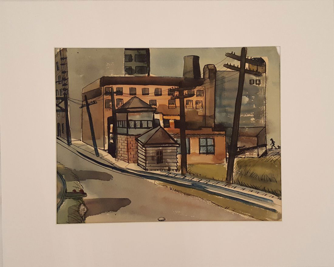 In Town   Mid-Century Watercolor (1 of 7)