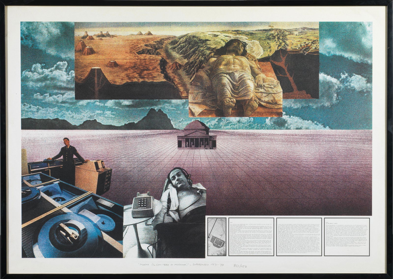 Superstudio MORTE (IL CIMITERO DI MODENA) litografia su: Superstudio MORTE (IL CIMITERO DI MODENA) litografia su carta, esemplare 80/100, mm 1000x700 Edizione Multirevol, Milano datata 1971-73 «MORTE (IL CIMITERO DI MODENA)» LITHOGRAPH ON