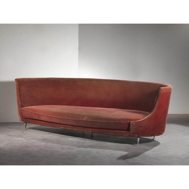 Massimo Iosa Ghini (Bologna, 1959)   «NEW-TONE» SOFA, WOODEN STRUCTURE, METAL LEGS, (1 of 1)