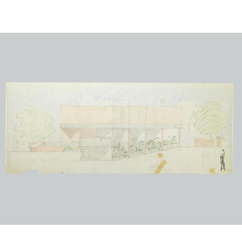 Superstudio «MRS SAROGI HOUSE NUOVA DELHI» PREPARATORY DRAWINGS DISEGNI: Superstudio Â«MRS SAROGI HOUSE NUOVA DELHIÂ» PREPARATORY DRAWINGS DISEGNI PREPARATORI PER MRS SAROGI HOUSE NUOVA DELHI carta da lucido 1975 circa da cm 69x85 a cm 51x52