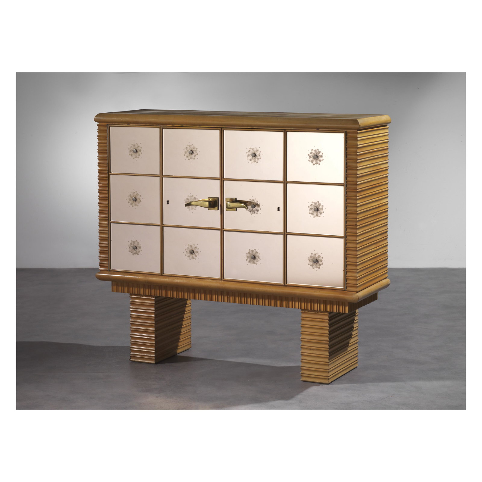 Osvaldo Borsani (Varedo, 1911 - Milano, 1985)   BAR CABINET, WOODEN STRUCTURE, MIRROR AND (1 of 6)