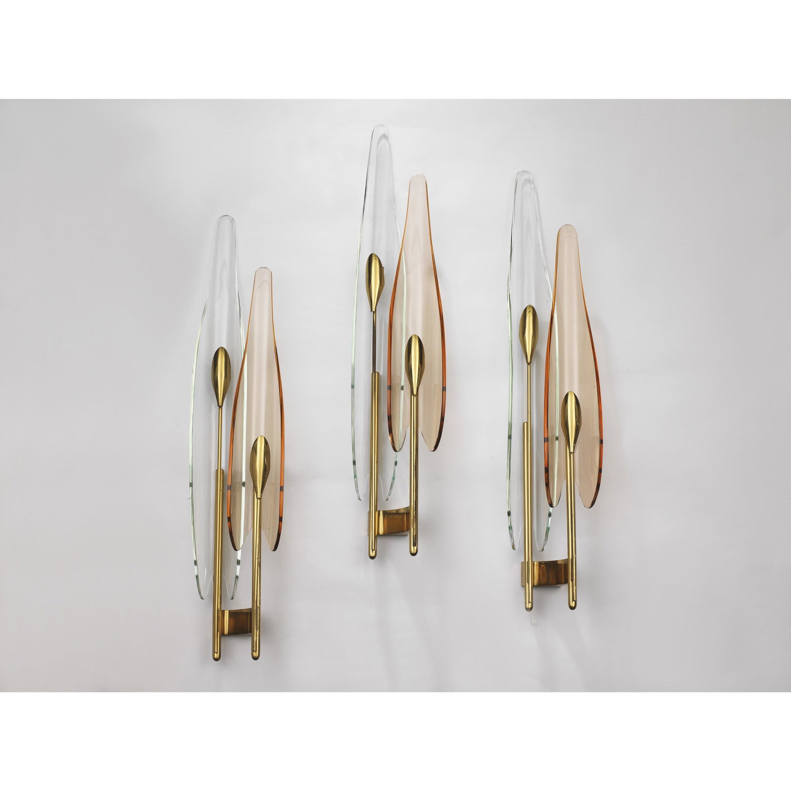 Max Ingrand  (Bressuire, 1908 - Parigi, 1969)     THREE APPLIQUES 1461 DAHLIA (1 of 2)