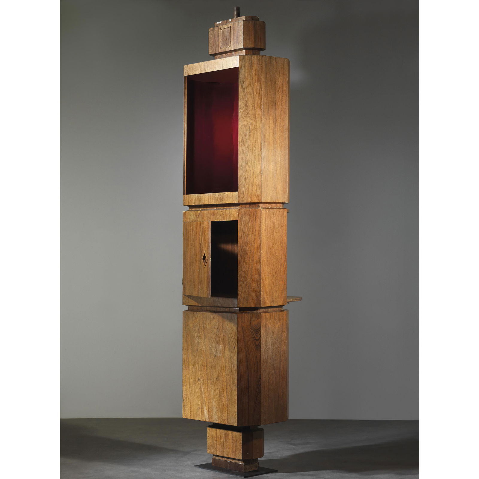 Arturo Belloni e (XX) Gemma Skoff (XX)  SWIVELING TOTEM CABINET WOODEN STRUCTURE  ; MOBILE TOTEM GIR (1 of 5)