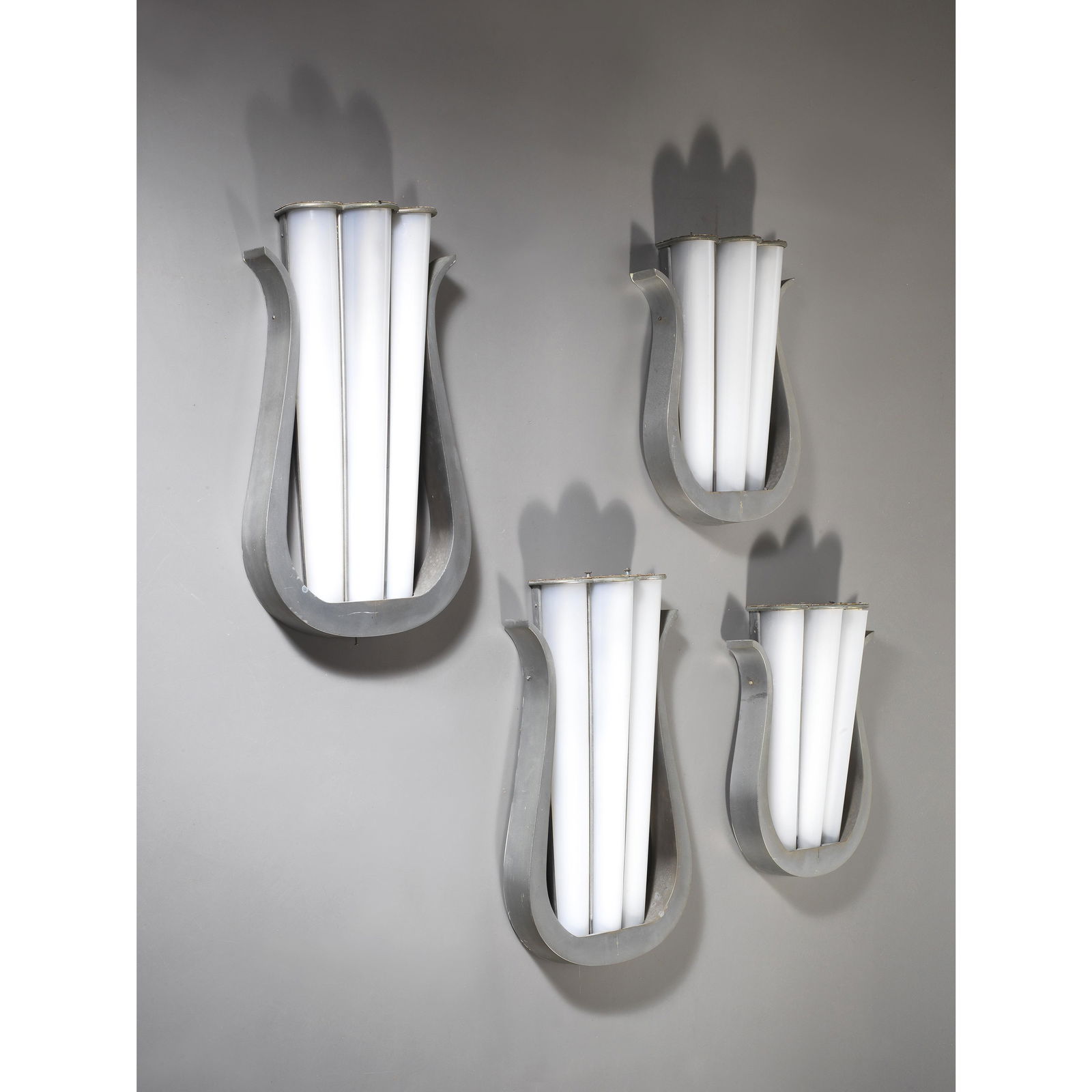 TWO APPLIQUES, METAL AND GLASS STRUCTURE (1 of 2)