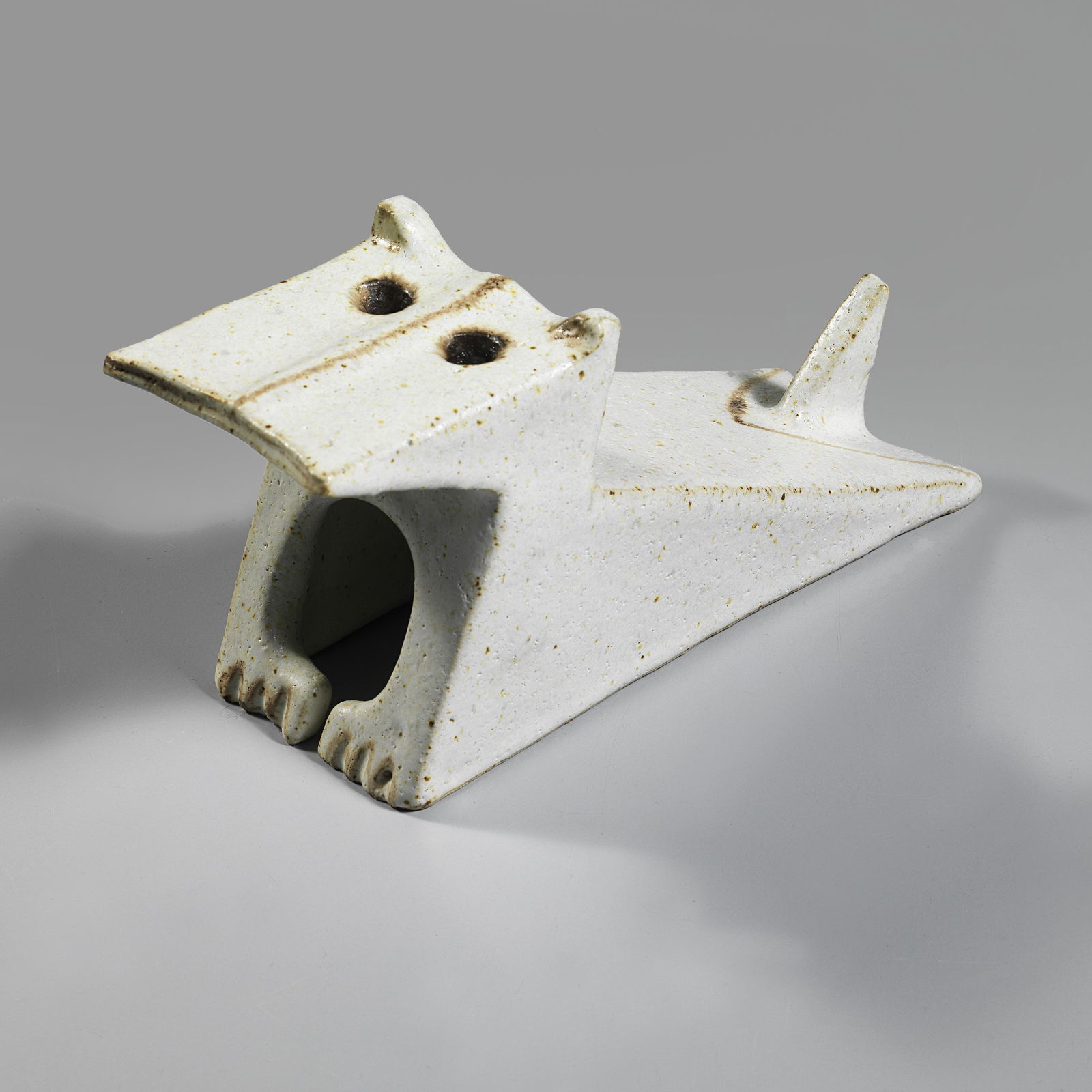 Bruno Gambone<br>(Vietri sul mare, 1936 - Firenze, 2021) WHITE CERAMIC<br>DOG SCULPTURE (1 of 3)