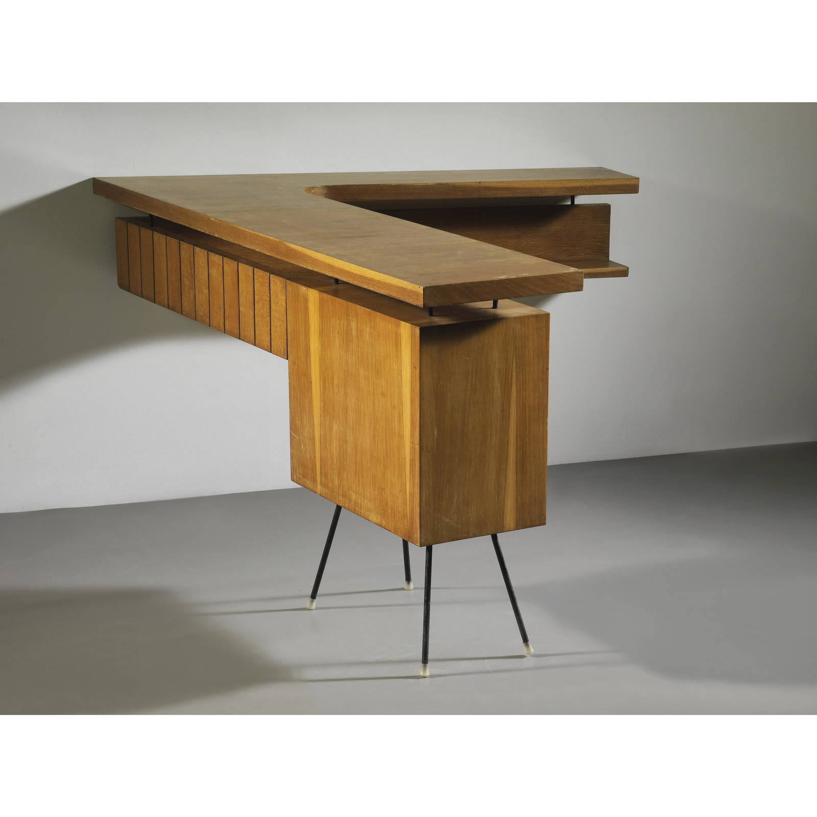 Marco Zanuso (milano, 1916 2001) Wooden And Metal Desk Auction