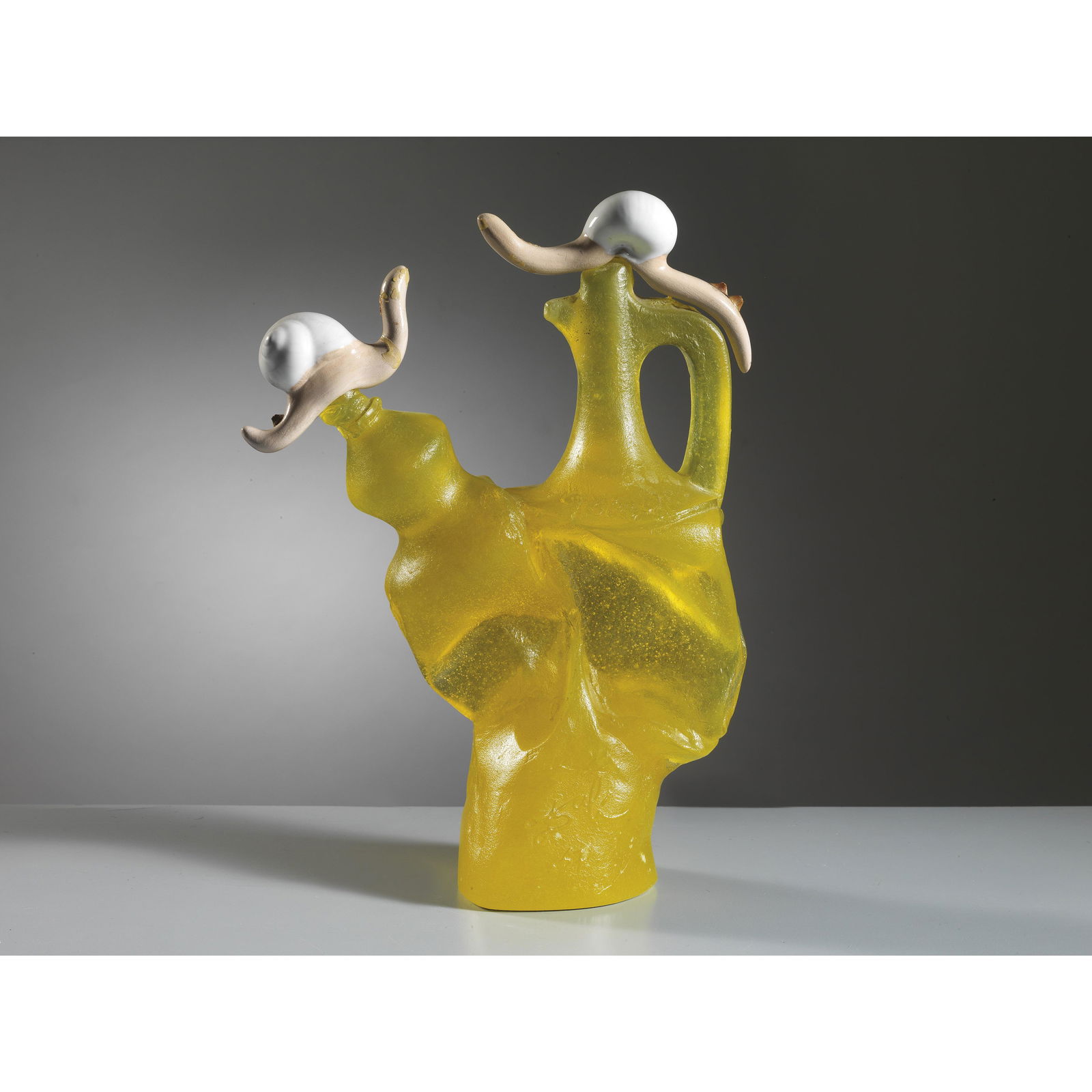 Salvador Dalì (Figueres, 1904 - 1989) L’IMPORTANT C’EST LA ROSE, YELLOW GL: SCULTURA L’IMPORTANT C’EST LA ROSE in vetro nei toni del giallo Firmato e datato a punta alla base Marchio del produttore e numerato 83/150 sul lato Produzione Daum, Francia, 1967 cm alt.