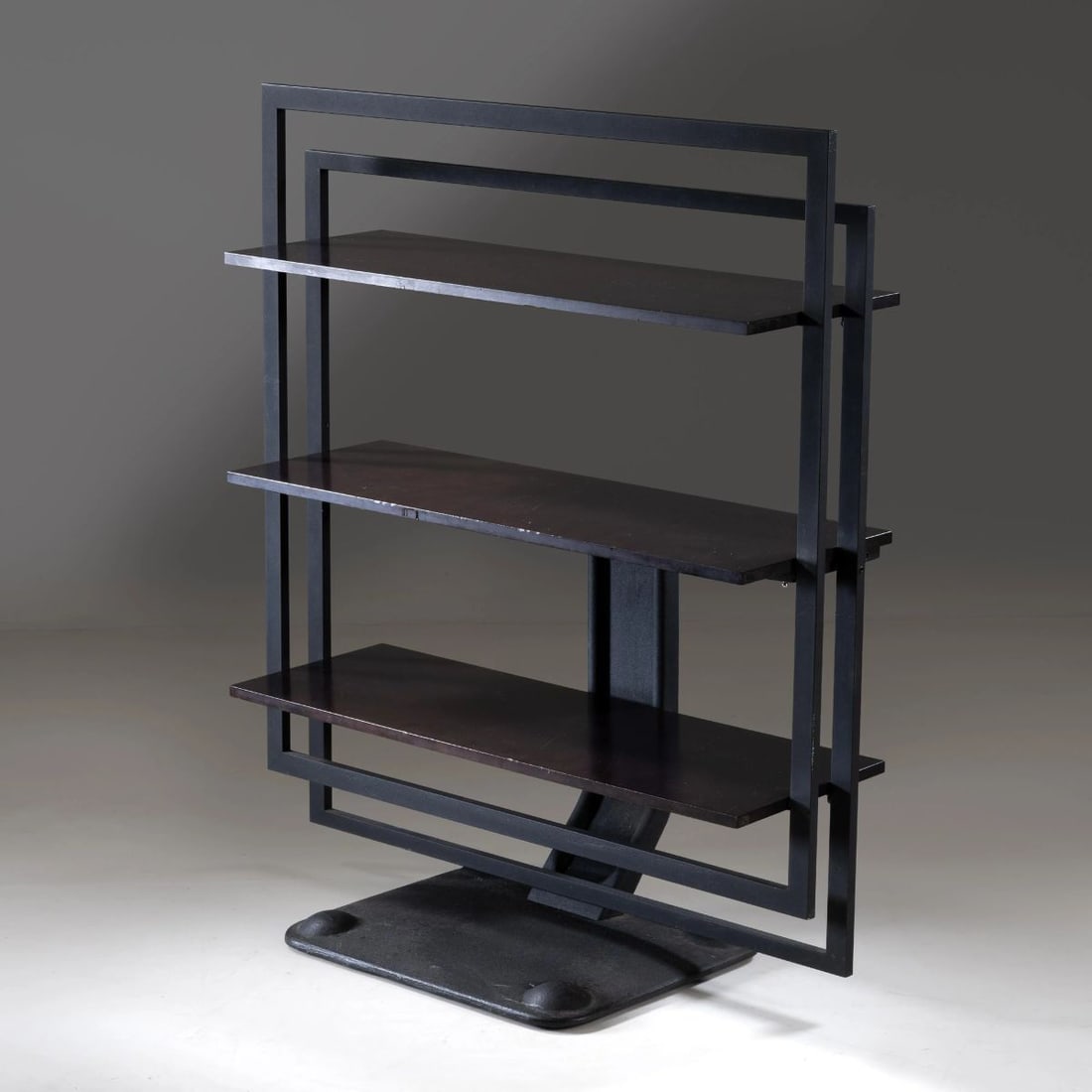 TABLE-BOOKCASE, METAL AND WOODEN STRUCTURE (1 of 2)