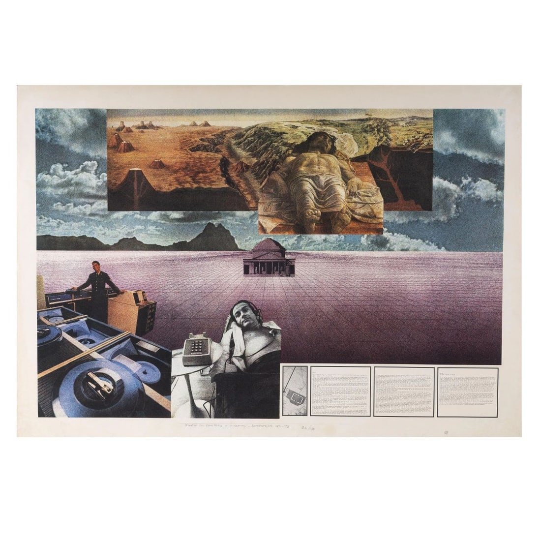 Superstudio: Superstudio «MORTE (IL CIMITERO DI MODENA)» LITHOGRAPH ON PAPER, EXEMPLAR 26/100 MORTE (IL CIMITERO DI MODENA) litografia su carta, esemplare 26/100 Edizione Multirevol,