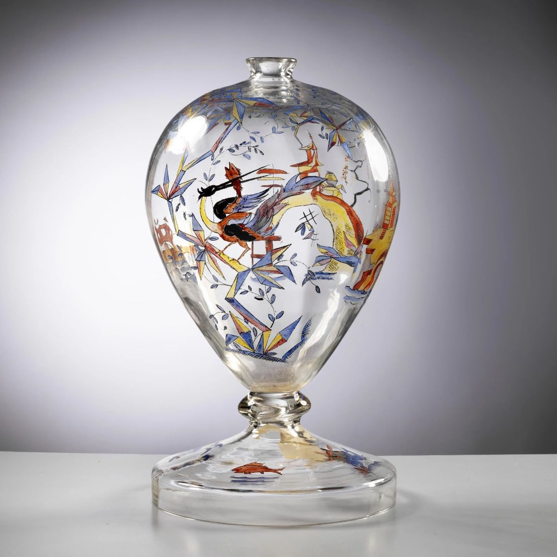 Vedar: Vedar GLASS VASE VASO in vetro Produzione Vedar, Italia, 1930 circa alt. cm 36 e diam. cm 20 