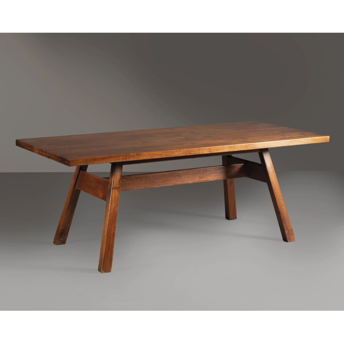 Giovanni Michelucci: Giovanni Michelucci (Pistoia, 1891 - Firenze, 1990) WOODEN TABLE TAVOLO MODELLO TORBECCHIA in legno massello Produzione Poltronova, Agliana, 1960 circa firmato sul lato cm H69xL184xP81