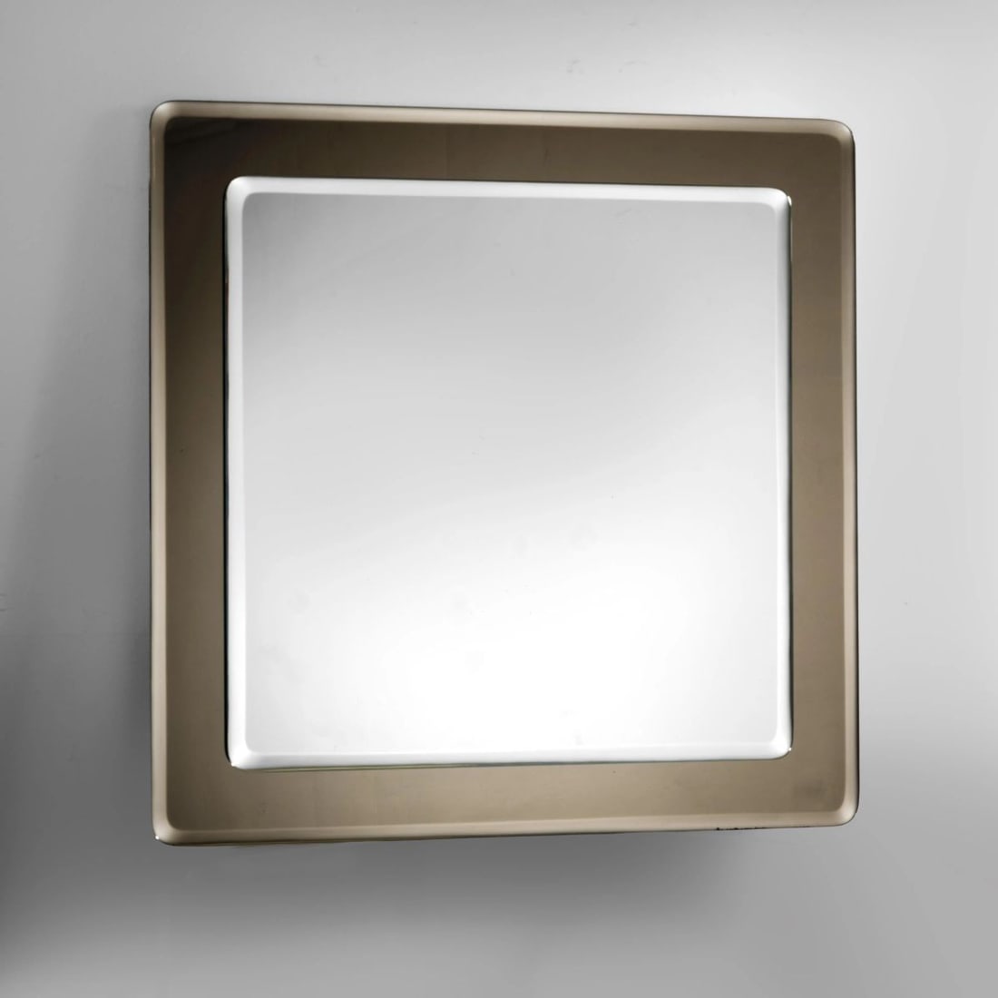 SPECCHIERA: MIRROR SPECCHIERA in vetro Produzione Italia, 1975 circa cm H100xL100xP3 