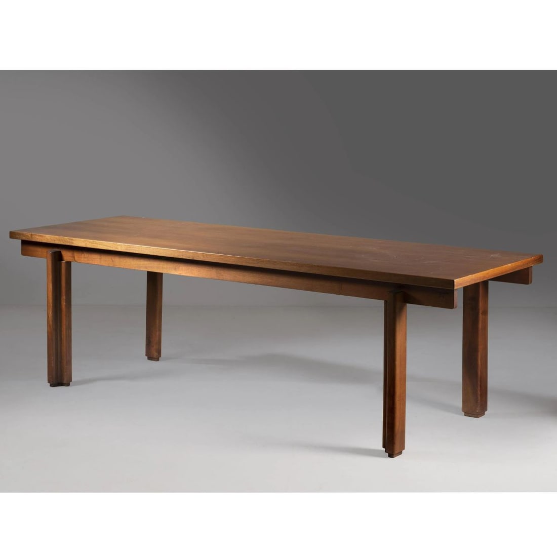 Giovanni Michelucci: Giovanni Michelucci (Pistoia, 1891 - Firenze, 1990) WOODEN TABLE FROM THE ARCIGLIANO SERIES TAVOLO DELLA SERIE ARCIGLIANO in legno Produzione Fantacci, Italia, 1975 circa firmato e