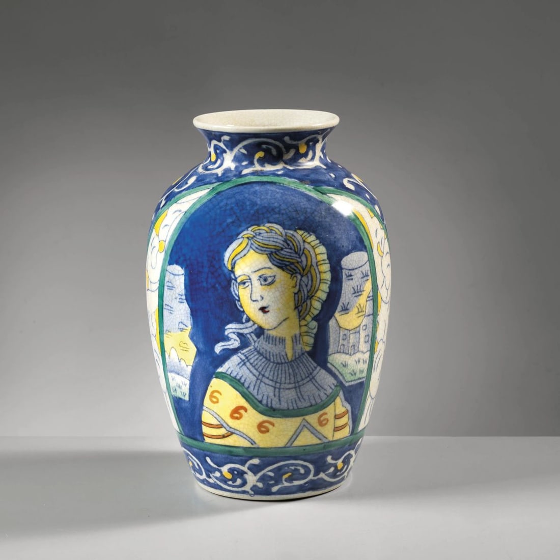 CERAMIC VASE: CERAMIC VASE VASO in ceramica Produzione Italia, 1950 circa alt. cm 25 e diam. cm 16